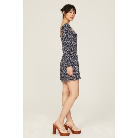 REFORMATION Women's Blue Floral Sweetheart Neckline Mochi Mini Dress Size 12 - Picture 5 of 15